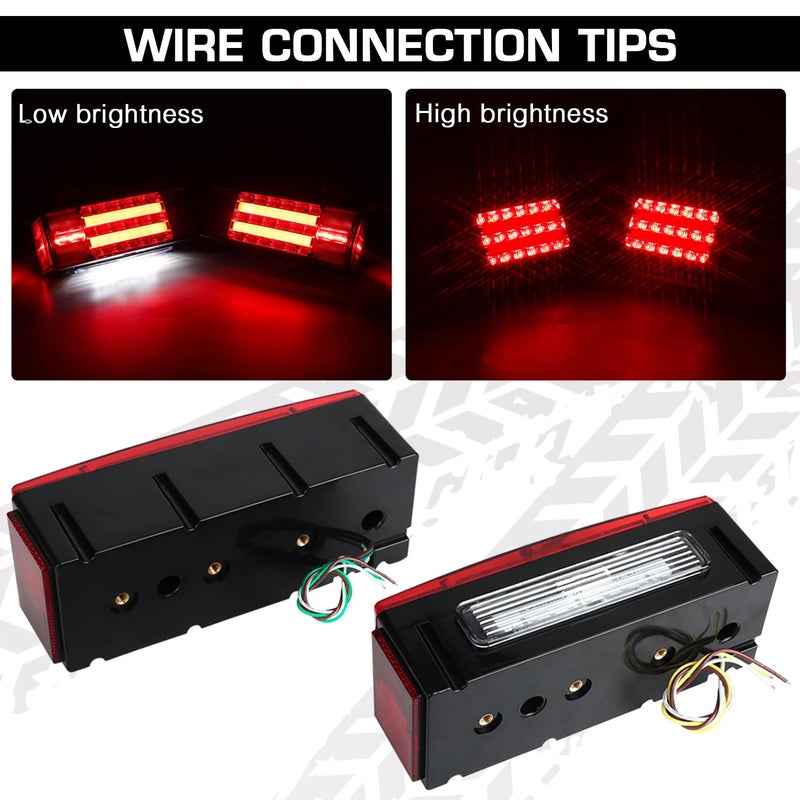 LINKITOM New Submersible LED Trailer Light Kit, Super Bright Brake Stop Turn Tail License Lights for Camper Truck RV Boat Snowmobile Over 80" Inches - Image 5